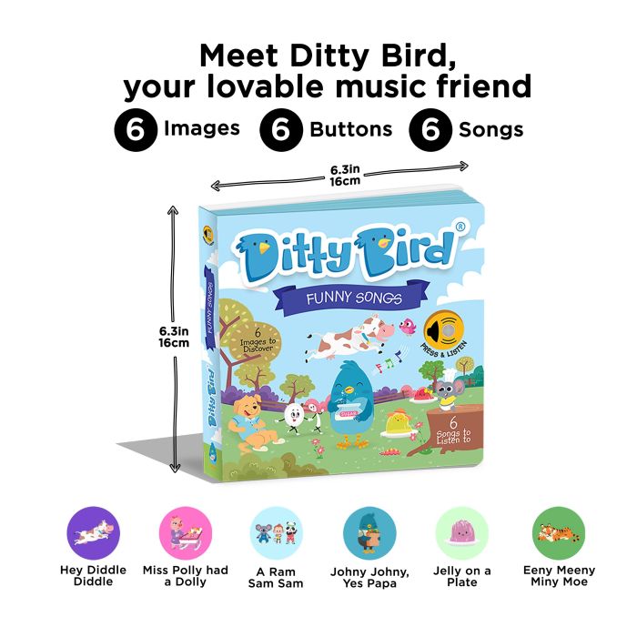 Ditty Bird Funny Songs Multi-Coloured 16x2x16cm