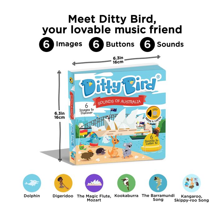 Ditty Bird Sounds of Australia Multi-Coloured 16x2x16cm