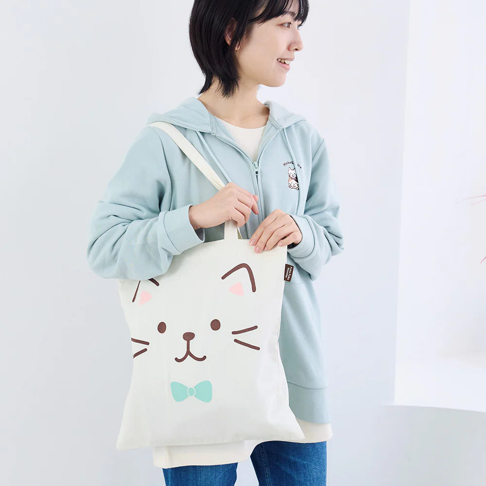 Hapins Canvas Tote Cream Bag Persian Cat