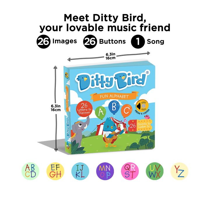 Ditty Bird Fun Alphabet Multi-Coloured 16x2x16cm