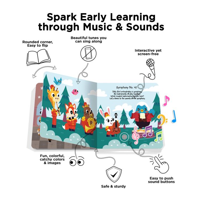 Ditty Bird Music of Mozart Multi-Coloured 16x2x16cm