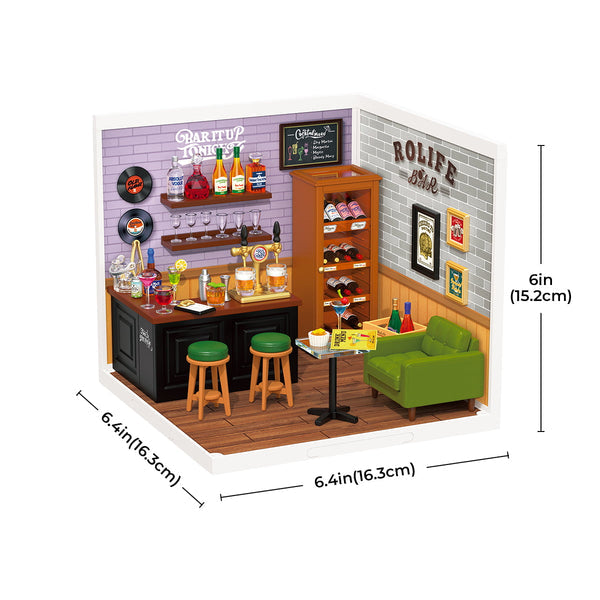 Robotime Rolife Leisurely Cheers Bar DIY Miniature House DW012