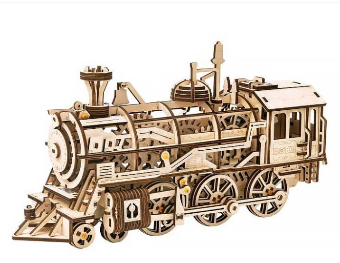 Robotime ROKR 3D DIY Wooden Puzzle Mechanical Gear Drive Locomotive