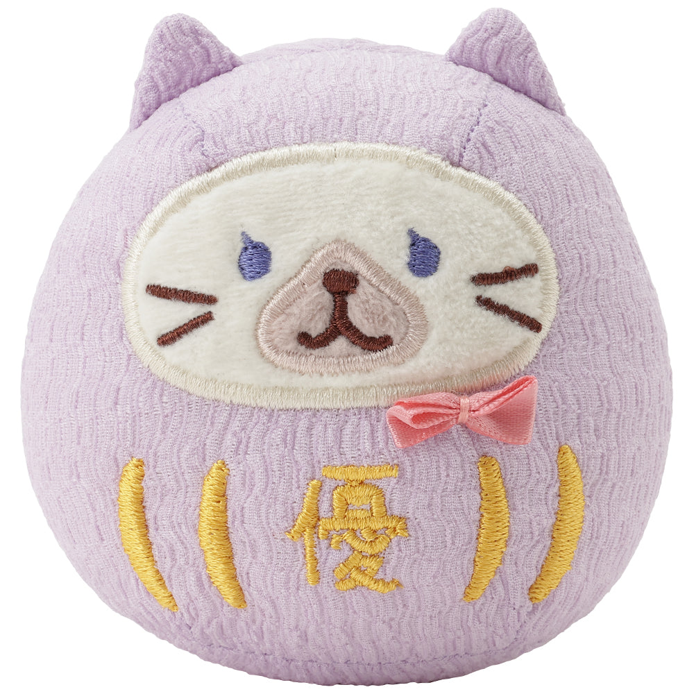 Hapins Fuku Fuku Nyanko (Light Purple) - Blessing Tumbler Doll Chestnut Cat