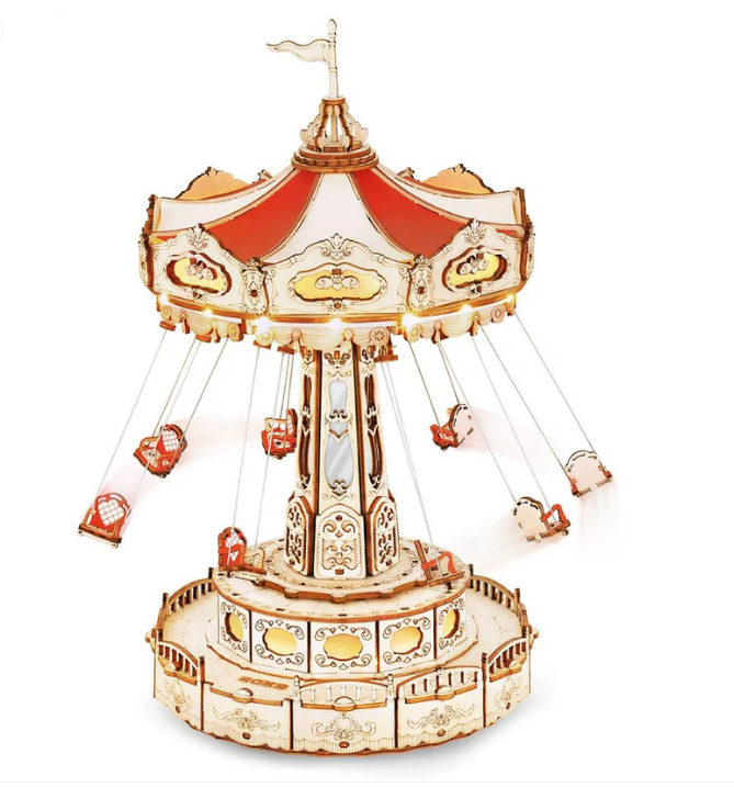 Robotime ROKR 3D Wooden Puzzle DIY Music Box Swing Ride