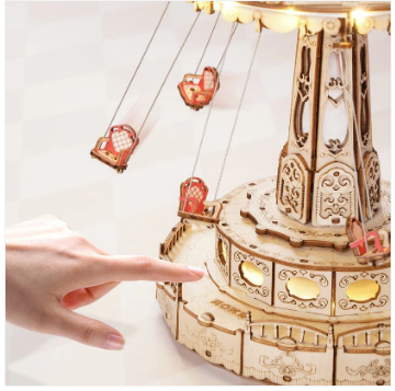 Robotime ROKR 3D Wooden Puzzle DIY Music Box Swing Ride