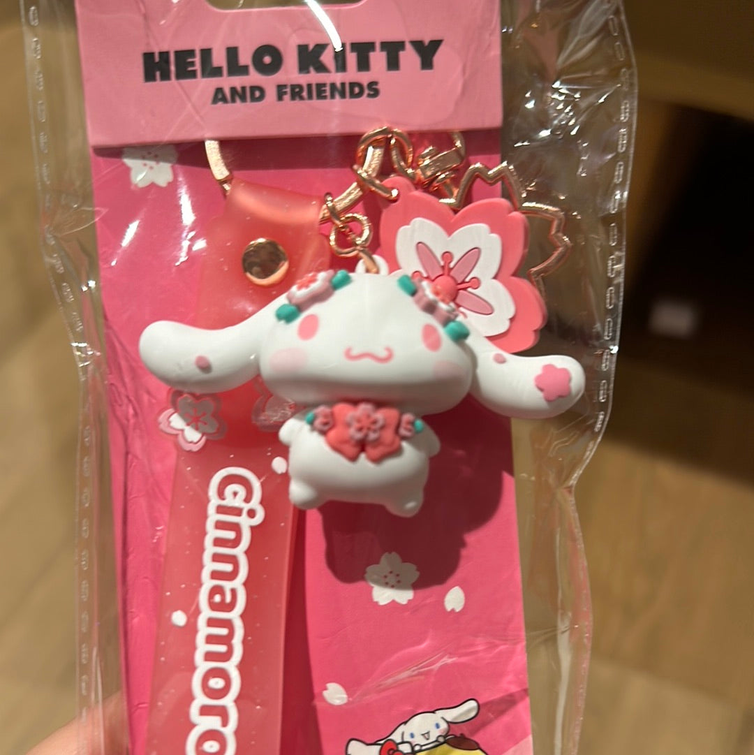 Hello Kitty - Keychain w/Hand Strap - Sakura Cinnamoroll