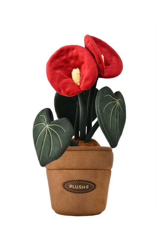 PlushWoods Anthurium Plant Plush With Pot 20cm