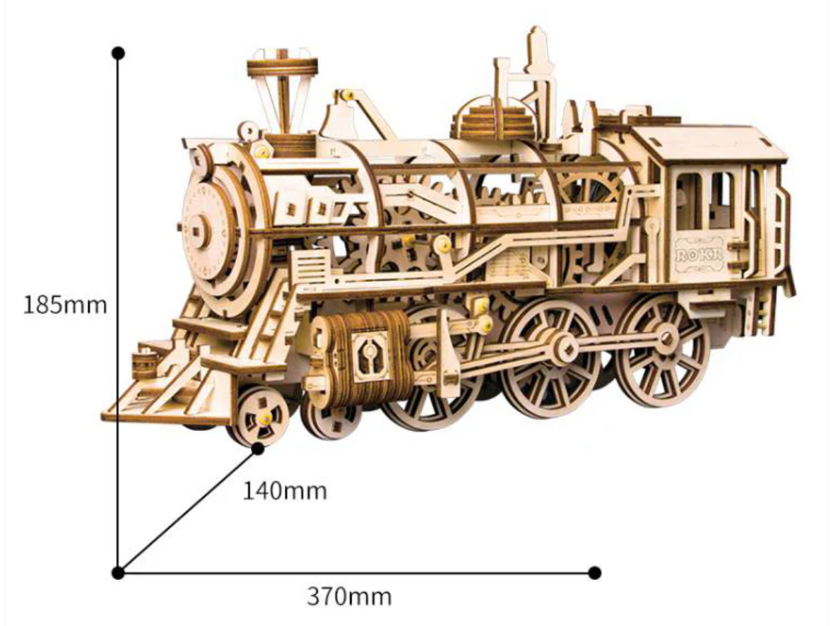 Robotime ROKR 3D DIY Wooden Puzzle Mechanical Gear Drive Locomotive