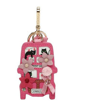 Load image into Gallery viewer, Vendula X Pink Ribbon Foundation - London Cats &amp; Corgis Floral Pink Bus Key Charm
