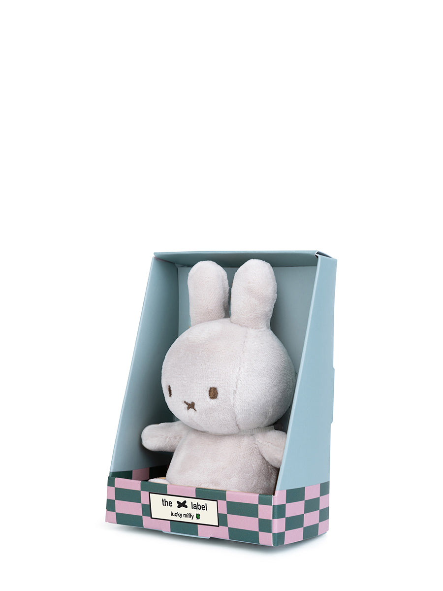 Miffy & Friends Lucky Miffy Sitting in giftbox Grey 10cm