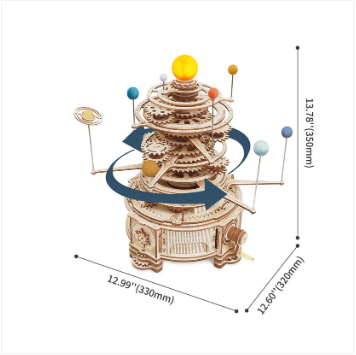 Robotime 3D DIY Wooden Puzzle Mechanical Orrery