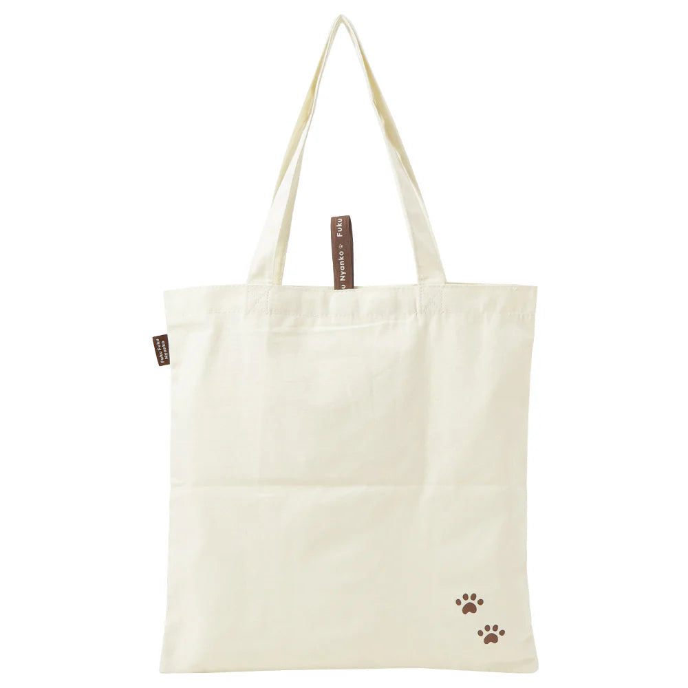 Hapins Canvas Tote Cream Bag Persian Cat