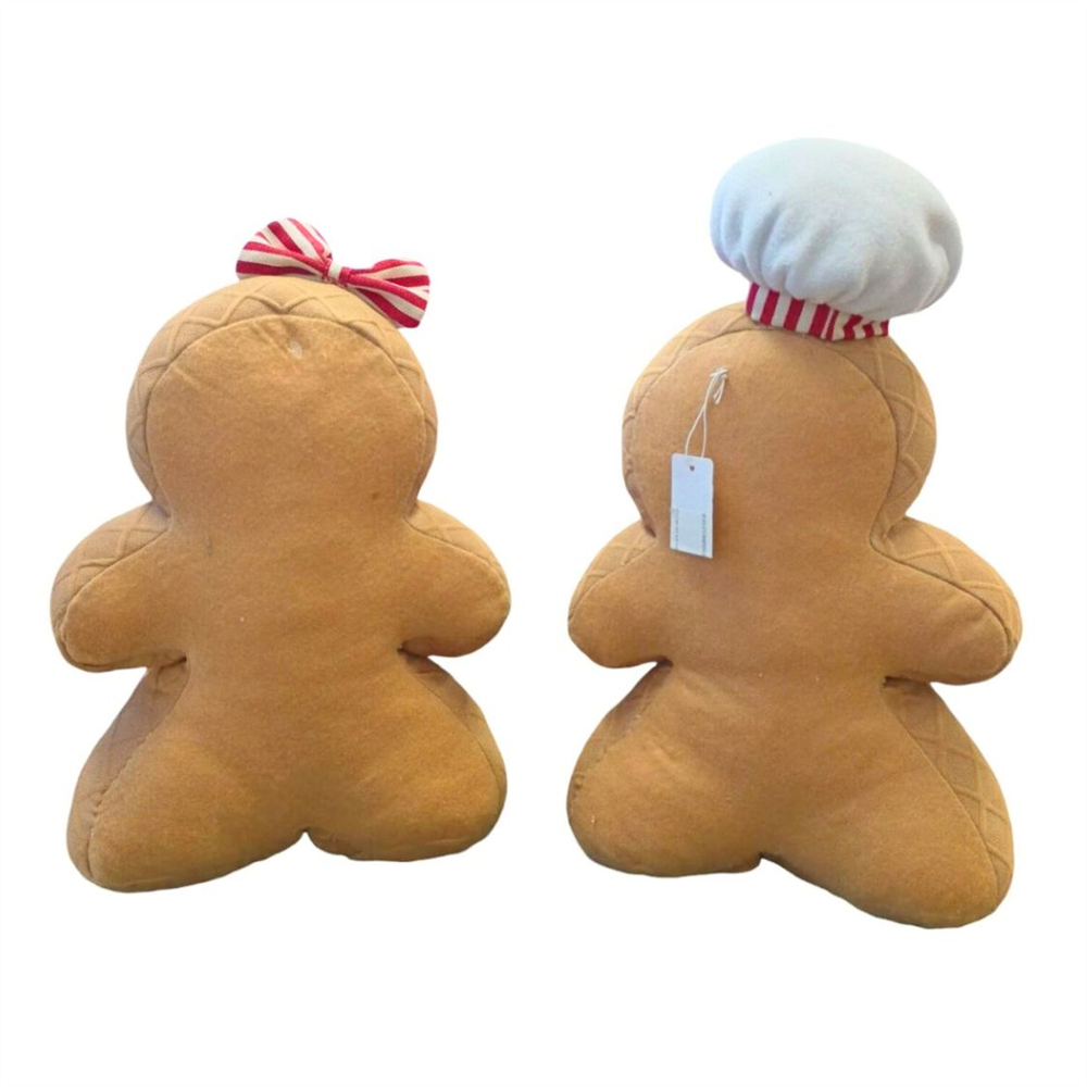 Fabric Boy & Girl Gingerbread Décor 23x10x37cm