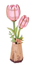 Robotime Rowood Bloom Pink Tulip