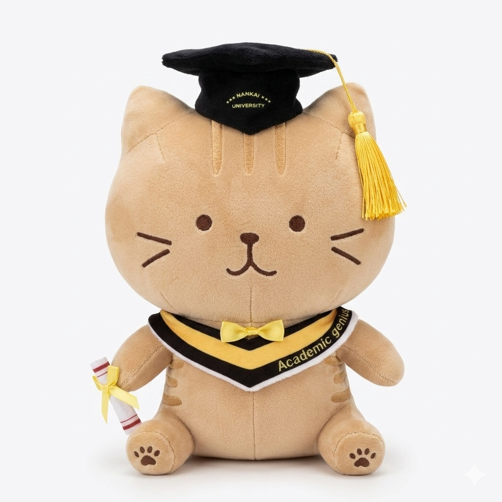 Hapins Graduation Cat Doll - Ginger Cat - M 26cm