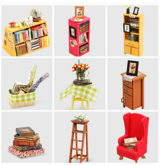 Robotime DIY Mini House Sam's Study Library