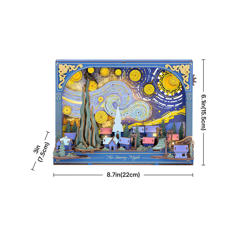 Robotime Rowood The Starry Night Wall Art 3D Wooden Puzzle TH003