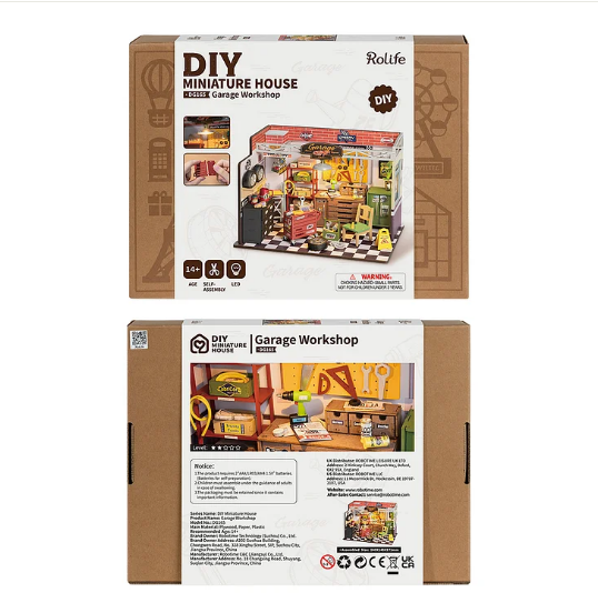 Robotime Rolife DIY Miniature House Garage Workshop