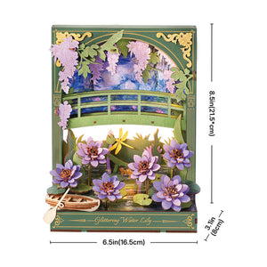 Robotime Rowood Glittering Water Lily Wall Art 3D Wooden Puzzle TH001