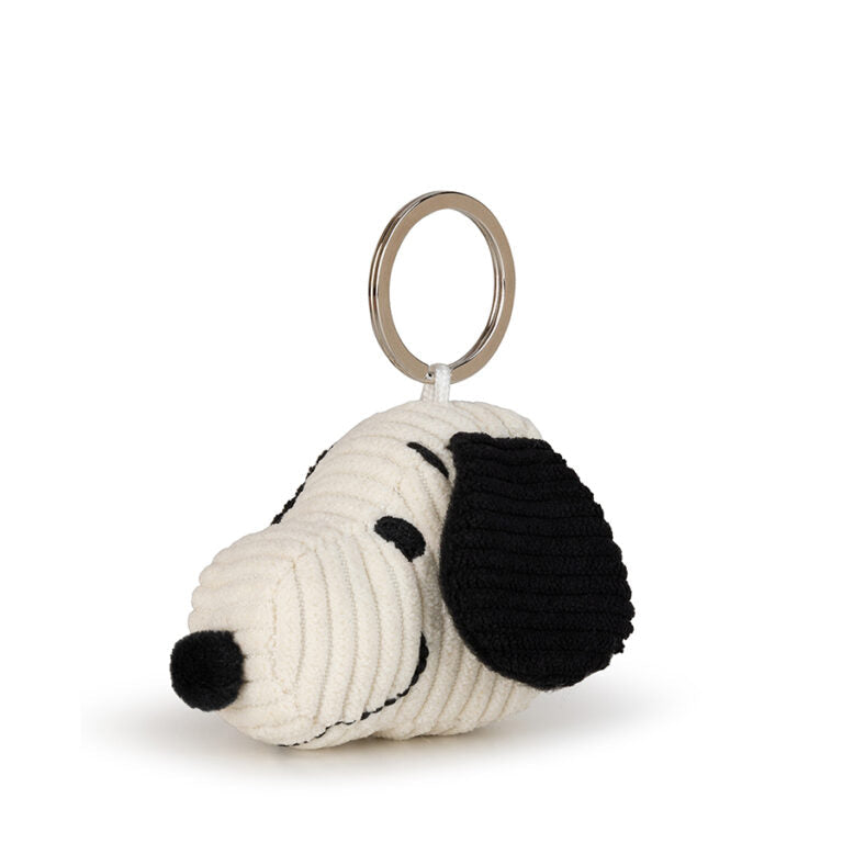 Peanuts Snoopy Keychain Head (ECO) Corduroy Cream 4.5cm