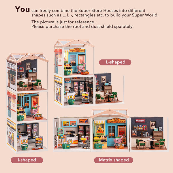 Robotime Rolife Super Creator Breezy Time Cafe DIY Miniature House Kit DW001B
