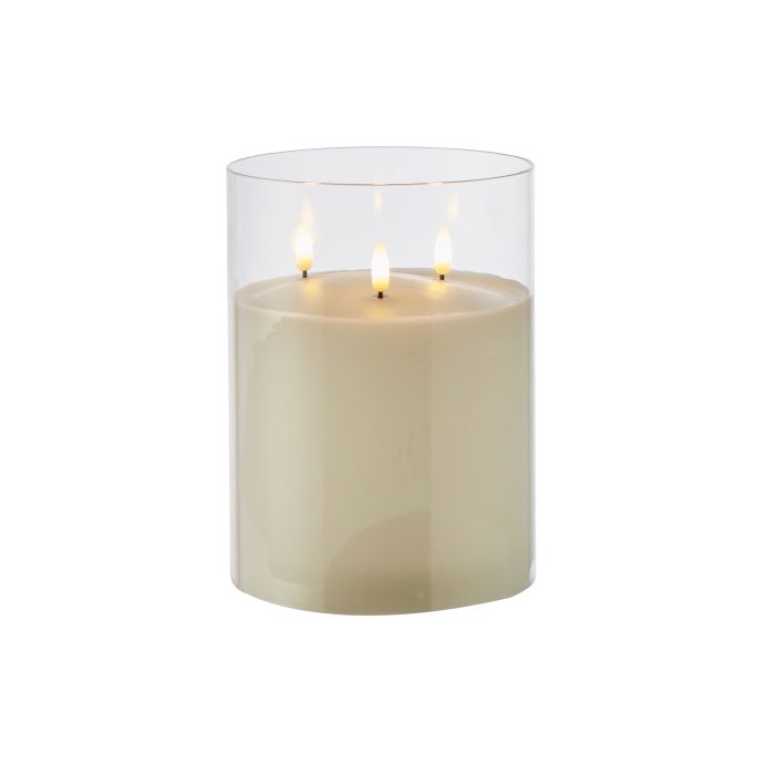 Rogue Glass Triflame Candle Clear 15x15x20cm