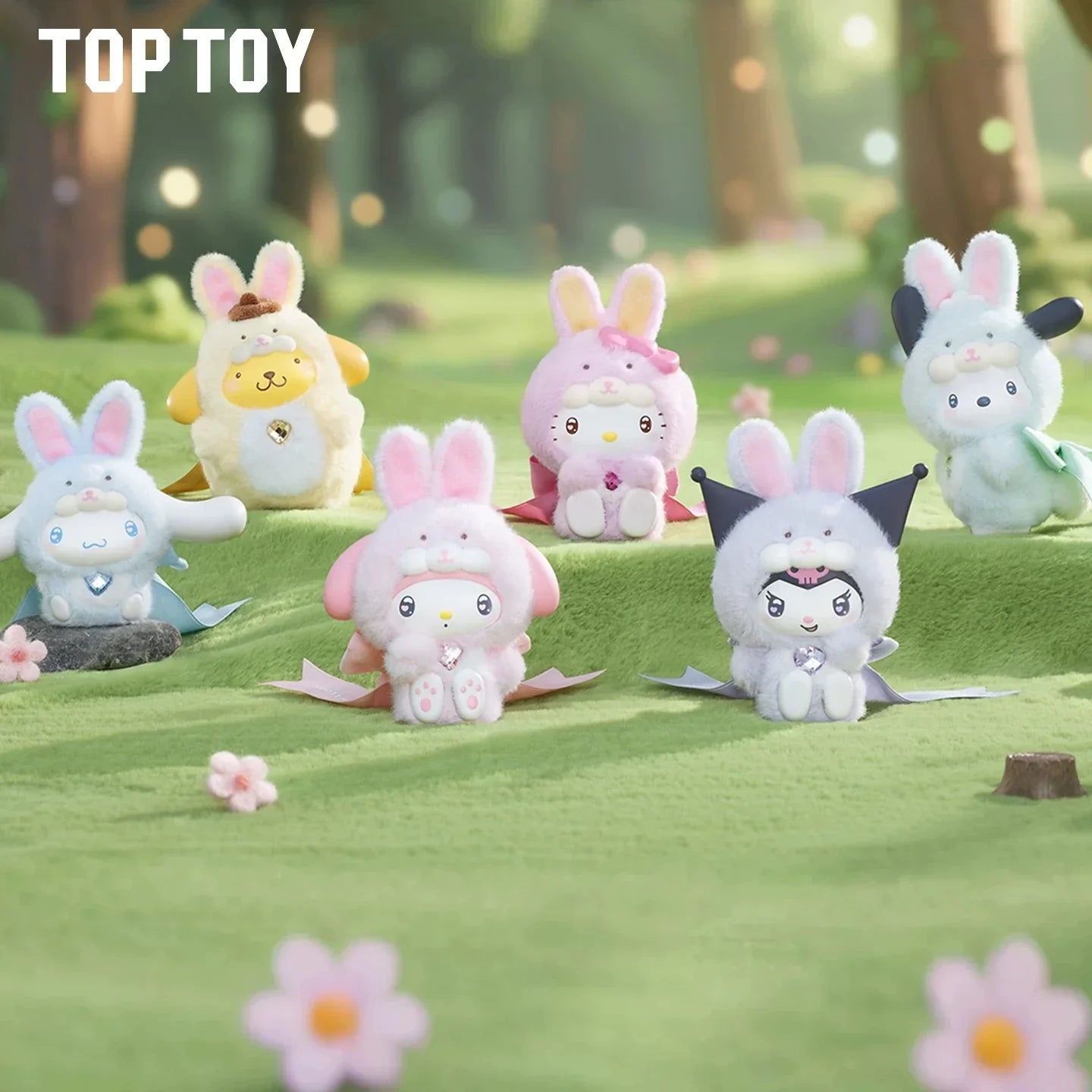 Toptoy Sanrio Characters Diamond Bunny Baby Series Figures Blind Box