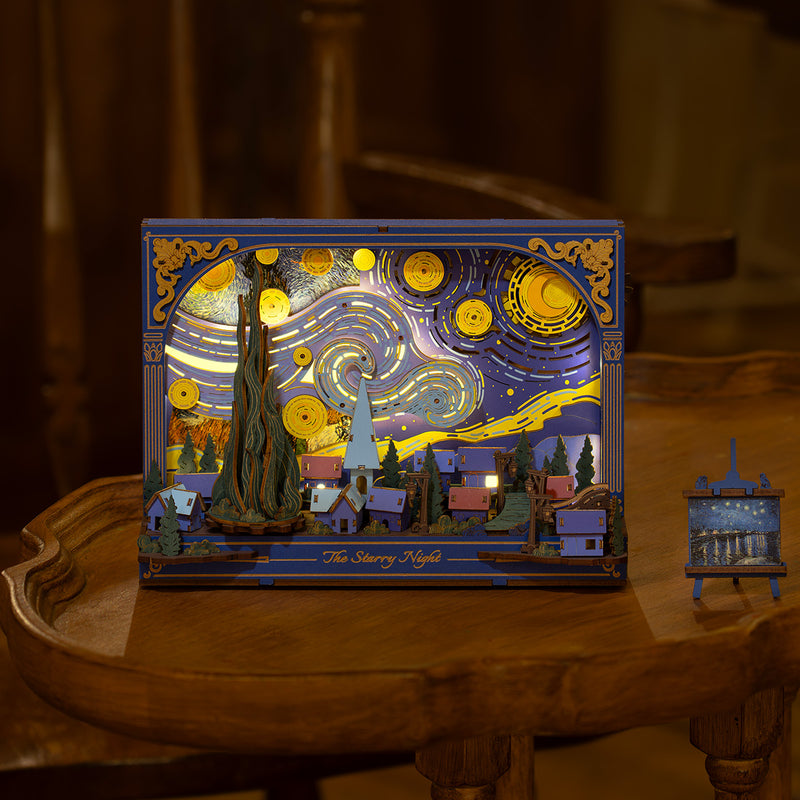 Robotime Rowood The Starry Night Wall Art 3D Wooden Puzzle TH003