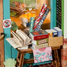 Load image into Gallery viewer, Robotime Rolife 3D DIY Wooden Puzzle Free Time Bookshop Miniature Dollhouse Kit DS008
