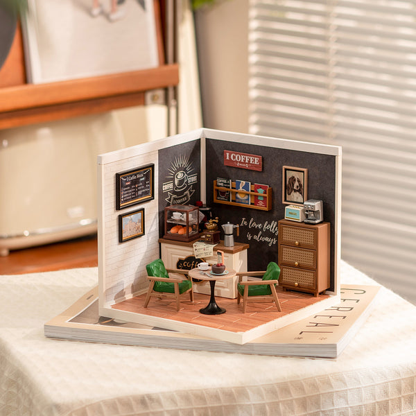 Robotime Rolife Super Creator Breezy Time Cafe DIY Miniature House Kit DW001B