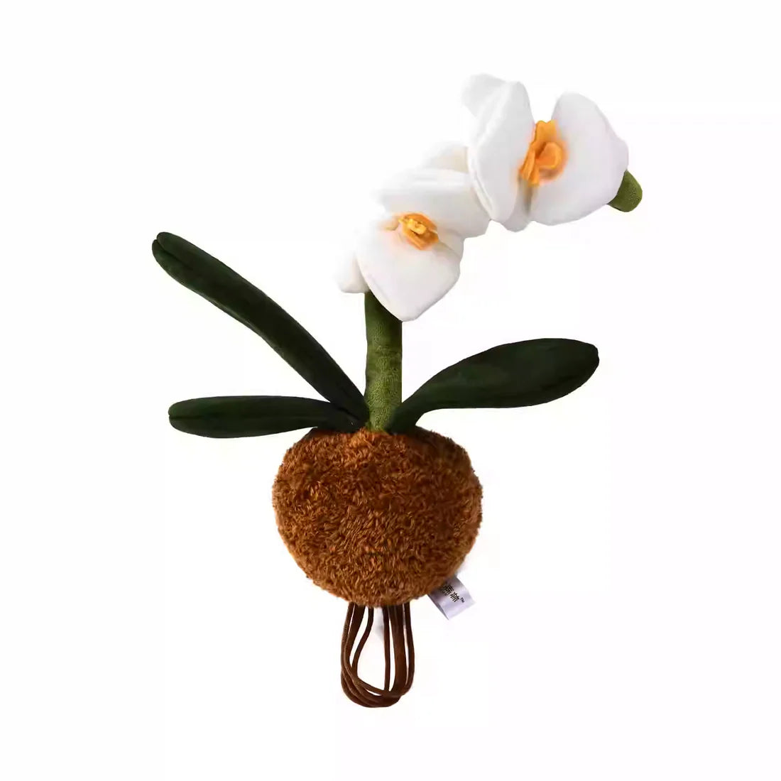 PlushWoods White Orchid Plant Plush With Pot 25cm
