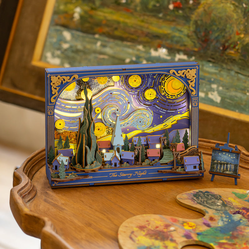 Robotime Rowood The Starry Night Wall Art 3D Wooden Puzzle TH003