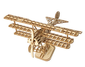 Robotime Classical 3D Wooden Bi-plane/Airplane