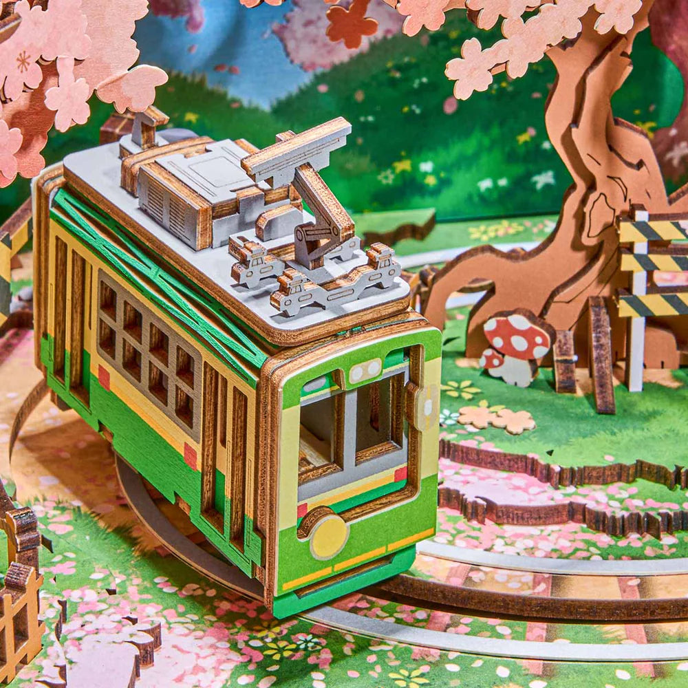 Robotime Rolife Sakura Dreamy Tour DIY Music Box 3D Wooden Puzzle AMT02