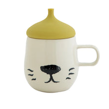 Load image into Gallery viewer, Bisque ALL MEMBERS Mug with Lid - Mustard

