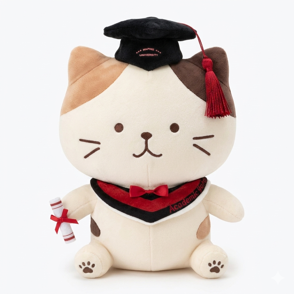 Hapins Graduation Cat Doll - Calico Cat - M 26cm