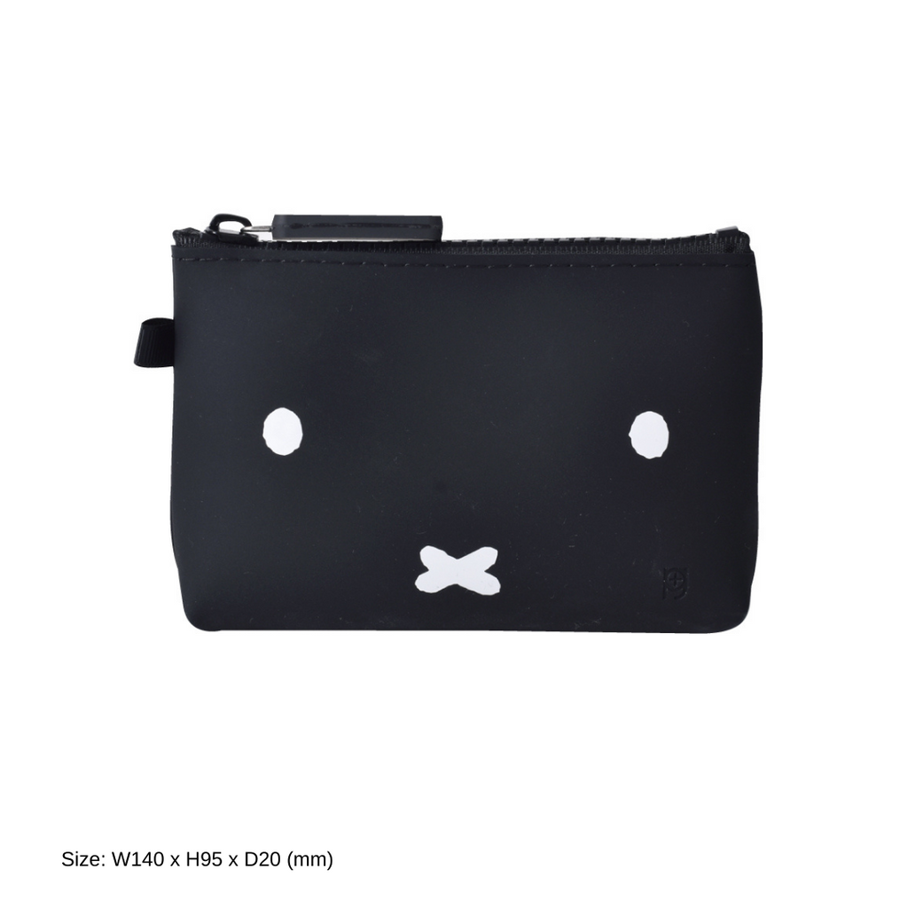 NUU-SMALL Miffy Face Black Zipper Pouch