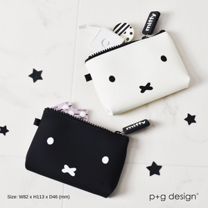 NUU-SMALL Miffy Face Black Zipper Pouch