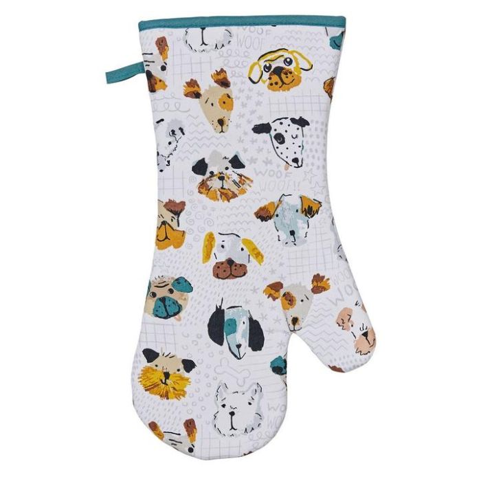 Ulster Weavers Mutley Crew Oven Glove White/Grey 37x20x0.2cm