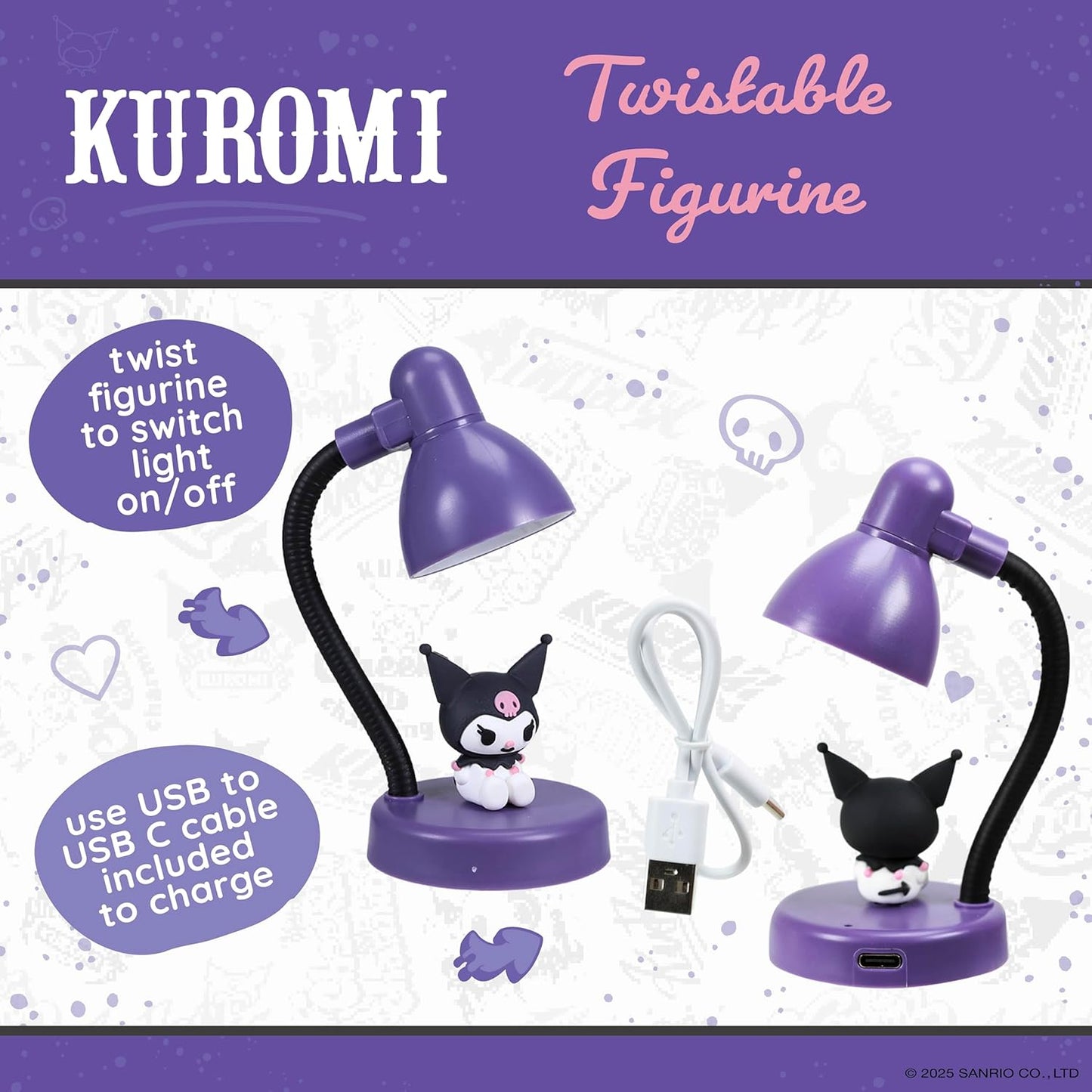 Hello Kitty and Friends Kuromi Mini Lamp - USB C