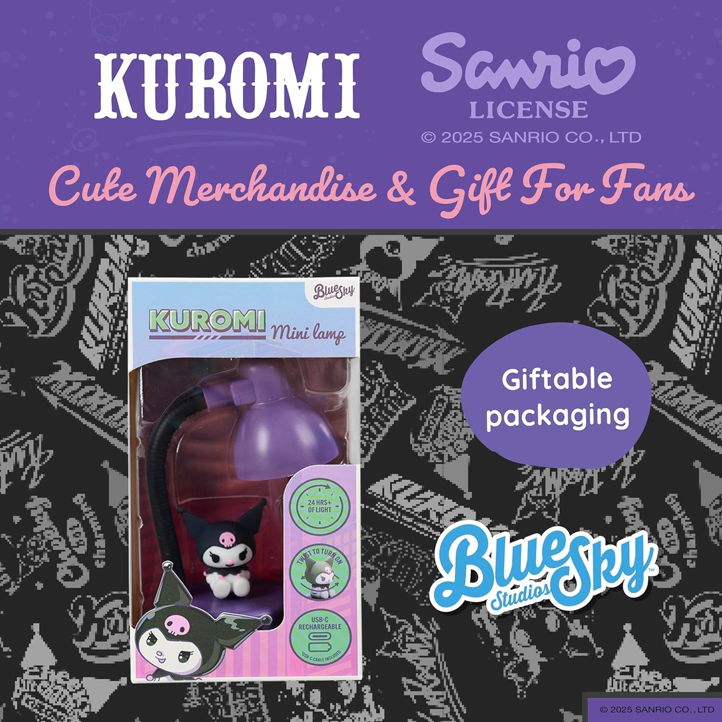 Hello Kitty and Friends Kuromi Mini Lamp - USB C