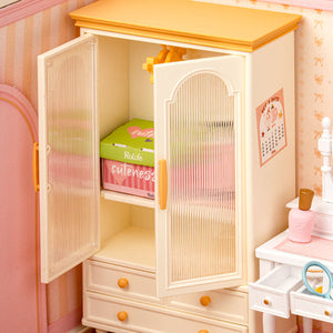 Robotime Rolife Lovely Pink Bedroom DIY Miniature House DW016