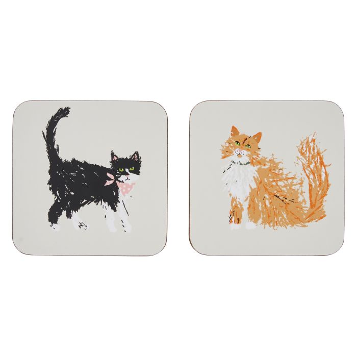 Ulster Weavers Feline Friends Coaster 4pcs Set 11x11x1cm