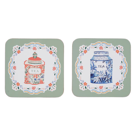 Ulster Weavers Tea Tins Coaster 4pcs Set 11x11x1cm