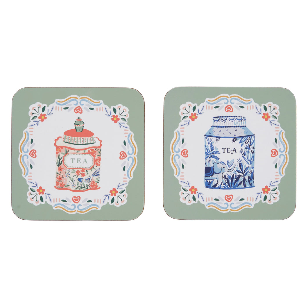 Ulster Weavers Tea Tins Coaster 4pcs Set 11x11x1cm