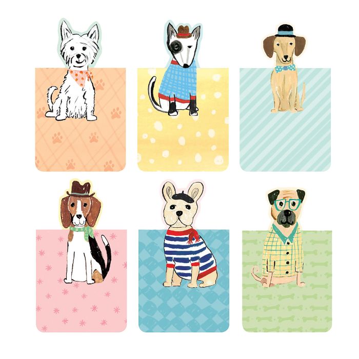 Galison Best In Show Magnetic Bookmarks 6pcs Set Multi-Coloured 4x0.01x5.5cm