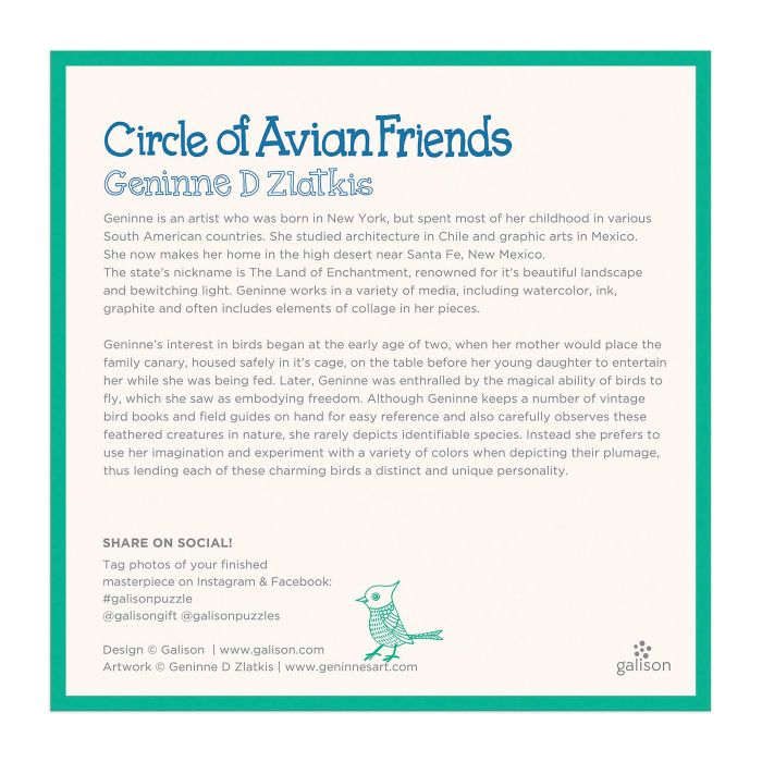 GALISON CIRCLE OF AVIAN FRIENDS ROUND PUZZLE 1000PC MULTI-COLOURED