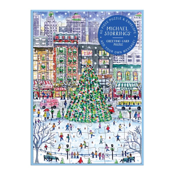 Galison Christmas in the City Greeting Card Puzzle Multi-Coloured 18.7x13.5x0.5cm