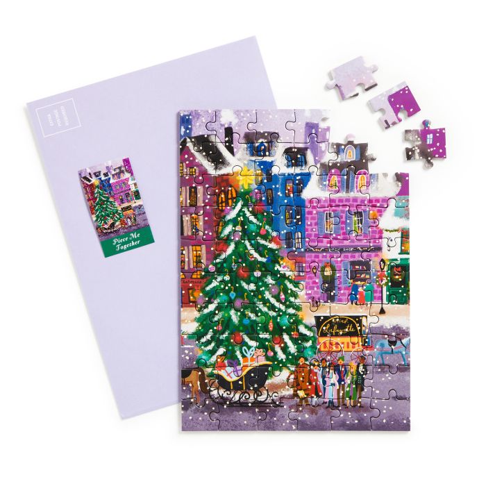 Galison Joy Laforme Christmas Square Greeting Card Puzzle Multi-Coloured 18.7x13.5x0.5cm